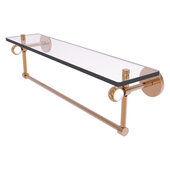  Clearview Collection 22'' Glass Shelf with Towel Bar and Twisted Accents in Brushed Bronze, 22'' W x 5-5/8'' D x 6-3/16'' H