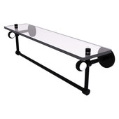  Clearview Collection 22'' Glass Shelf with Towel Bar and Twisted Accents in Matte Black, 22'' W x 5-5/8'' D x 6-3/16'' H