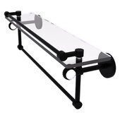  Clearview Collection 22'' Glass Gallery Shelf with Towel Bar and Twisted Accents in Matte Black, 22'' W x 5-13/16'' D x 6-11/16'' H