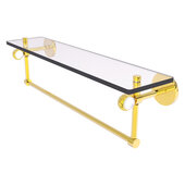  Clearview Collection 22'' Glass Shelf with Towel Bar and Twisted Accents in Polished Brass, 22'' W x 5-5/8'' D x 6-3/16'' H