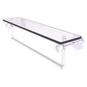  Clearview Collection 22'' Glass Shelf with Towel Bar and Twisted Accents in Satin Chrome, 22'' W x 5-5/8'' D x 6-3/16'' H
