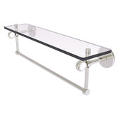  Clearview Collection 22'' Glass Shelf with Towel Bar and Twisted Accents in Satin Nickel, 22'' W x 5-5/8'' D x 6-3/16'' H