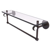  Clearview Collection 22'' Glass Shelf with Towel Bar and Twisted Accents in Venetian Bronze, 22'' W x 5-5/8'' D x 6-3/16'' H