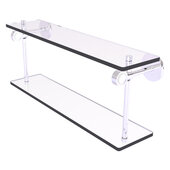  Clearview Collection 22'' Two Tiered Glass Shelf with Smooth Accent in Polished Chrome, 22'' W x 5-5/8'' D x 9-3/16'' H