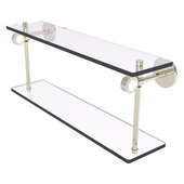  Clearview Collection 22'' Two Tiered Glass Shelf with Smooth Accent in Polished Nickel, 22'' W x 5-5/8'' D x 9-3/16'' H