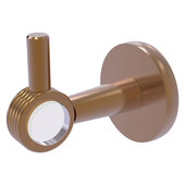 Clearview Collection Robe Hook with Grooved Accents in Brushed Bronze, 2-5/8'' W x 3-13/16'' D x 3-5/16'' H