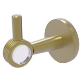  Clearview Collection Robe Hook with Grooved Accents in Satin Brass, 2-5/8'' W x 3-13/16'' D x 3-5/16'' H
