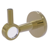  Clearview Collection Robe Hook with Grooved Accents in Unlacquered Brass, 2-5/8'' W x 3-13/16'' D x 3-5/16'' H
