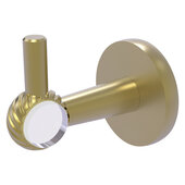  Clearview Collection Robe Hook with Twisted Accents in Satin Brass, 2-5/8'' W x 3-13/16'' D x 3-5/16'' H