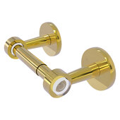  Clearview Collection Two Post Toilet Tissue Holder with Smooth Accent in Polished Brass, 8-1/8'' W x 3-13/16'' D x 2-5/8'' H