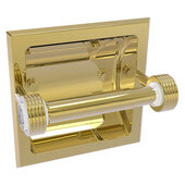  Clearview Collection Recessed Toilet Paper Holder with Grooved Accents in Unlacquered Brass, 6-3/16'' W x 4-3/16'' D x 6-1/8'' H