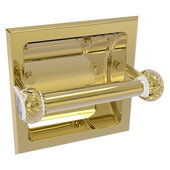  Clearview Collection Recessed Toilet Paper Holder with Twisted Accents in Unlacquered Brass, 6-3/16'' W x 4-3/16'' D x 6-1/8'' H