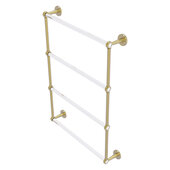  Clearview Collection 4-Tier 24'' Ladder Towel Bar with Grooved Accents in Satin Brass, 26-5/8'' W x 4-5/8'' D x 35-13/16'' H