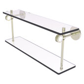  Clearview Collection 22'' Two Tiered Glass Shelf with Dotted Accents in Polished Nickel, 22'' W x 5-5/8'' D x 9-3/16'' H