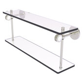  Clearview Collection 22'' Two Tiered Glass Shelf with Dotted Accents in Satin Nickel, 22'' W x 5-5/8'' D x 9-3/16'' H