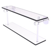  Clearview Collection 22'' Two Tiered Glass Shelf with Twisted Accents in Polished Chrome, 22'' W x 5-5/8'' D x 9-3/16'' H
