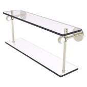  Clearview Collection 22'' Two Tiered Glass Shelf with Twisted Accents in Polished Nickel, 22'' W x 5-5/8'' D x 9-3/16'' H