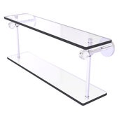  Clearview Collection 22'' Two Tiered Glass Shelf with Twisted Accents in Satin Chrome, 22'' W x 5-5/8'' D x 9-3/16'' H