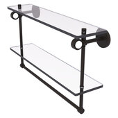  Clearview Collection 22'' Double Glass Vanity Shelf with Integrated Towel Bar in Oil Rubbed Bronze, 22'' W x 5-5/8'' D x 12-13/16'' H