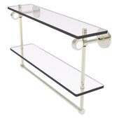  Clearview Collection 22'' Double Glass Vanity Shelf with Integrated Towel Bar in Polished Nickel, 22'' W x 5-5/8'' D x 12-13/16'' H