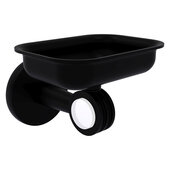  Clearview Collection Wall Mounted Soap Dish Holder with Dotted Accents in Matte Black, 4-3/8'' W x 3-5/8'' D x 4-13/16'' H