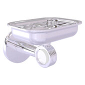  Clearview Collection Wall Mounted Soap Dish Holder with Grooved Accents in Polished Chrome, 4-3/8'' W x 3-5/8'' D x 4-13/16'' H