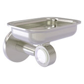  Clearview Collection Wall Mounted Soap Dish Holder with Grooved Accents in Satin Nickel, 4-3/8'' W x 3-5/8'' D x 4-13/16'' H
