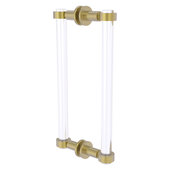  Clearview Collection 12'' Back to Back Shower Door Pull with Smooth Accent in Satin Brass, 13'' W x 1-11/16'' D x 7'' H