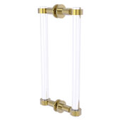  Clearview Collection 12'' Back to Back Shower Door Pull with Smooth Accent in Unlacquered Brass, 13'' W x 1-11/16'' D x 7'' H
