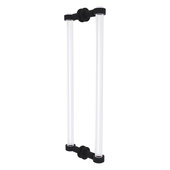  Clearview Collection 18'' Back to Back Shower Door Pull with Smooth Accent in Matte Black, 19'' W x 1-11/16'' D x 7'' H