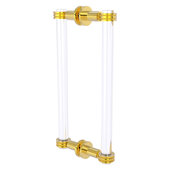  Clearview Collection 12'' Back to Back Shower Door Pull with Dotted Accents in Polished Brass, 13'' W x 1-11/16'' D x 7'' H