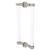  Clearview Collection 12'' Back to Back Shower Door Pull with Grooved Accents in Satin Nickel, 13'' W x 1-11/16'' D x 7'' H
