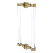  Clearview Collection 12'' Back to Back Shower Door Pull with Grooved Accents in Unlacquered Brass, 13'' W x 1-11/16'' D x 7'' H