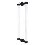  Clearview Collection 18'' Back to Back Shower Door Pull with Grooved Accents in Matte Black, 19'' W x 1-11/16'' D x 7'' H
