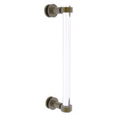  Clearview Collection 12'' Single Side Shower Door Pull with Smooth Accent in Antique Brass, 13'' W x 1-11/16'' D x 3-7/8'' H