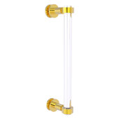  Clearview Collection 12'' Single Side Shower Door Pull with Smooth Accent in Polished Brass, 13'' W x 1-11/16'' D x 3-7/8'' H
