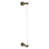  Clearview Collection 18'' Single Side Shower Door Pull with Smooth Accent in Antique Brass, 19'' W x 4'' D x 1-11/16'' H