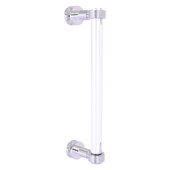  Clearview Collection 12'' Single Side Shower Door Pull with Grooved Accents in Polished Chrome, 13'' W x 1-11/16'' D x 3-7/8'' H