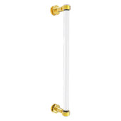  Clearview Collection 18'' Single Side Shower Door Pull with Grooved Accents in Polished Brass, 19'' W x 4'' D x 1-11/16'' H