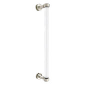  Clearview Collection 18'' Single Side Shower Door Pull with Grooved Accents in Satin Nickel, 19'' W x 4'' D x 1-11/16'' H