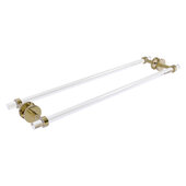  Clearview Collection 30'' Back to Back Shower Door Towel Bar with Smooth Accent in Unlacquered Brass, 34'' W x 8-5/8'' D x 2-5/8'' H