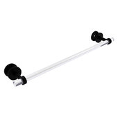  Clearview Collection 24'' Shower Door Towel Bar with Smooth Accent in Matte Black, 28'' W x 5-1/8'' D x 2-5/8'' H