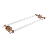  Clearview Collection 24'' Back to Back Shower Door Towel Bar with Grooved Accents in Brushed Bronze, 28'' W x 8-5/8'' D x 2-5/8'' H