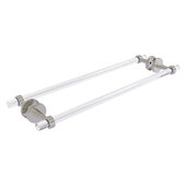  Clearview Collection 24'' Back to Back Shower Door Towel Bar with Grooved Accents in Satin Nickel, 28'' W x 8-5/8'' D x 2-5/8'' H