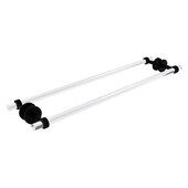  Clearview Collection 30'' Back to Back Shower Door Towel Bar with Grooved Accents in Matte Black, 34'' W x 8-5/8'' D x 2-5/8'' H