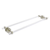  Clearview Collection 30'' Back to Back Shower Door Towel Bar with Grooved Accents in Polished Nickel, 34'' W x 8-5/8'' D x 2-5/8'' H