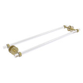  Clearview Collection 30'' Back to Back Shower Door Towel Bar with Grooved Accents in Satin Brass, 34'' W x 8-5/8'' D x 2-5/8'' H