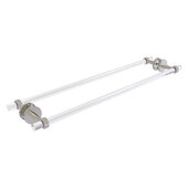  Clearview Collection 30'' Back to Back Shower Door Towel Bar with Grooved Accents in Satin Nickel, 34'' W x 8-5/8'' D x 2-5/8'' H