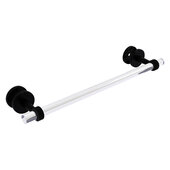  Clearview Collection 18'' Shower Door Towel Bar with Grooved Accents in Matte Black, 22'' W x 5-1/8'' D x 2-5/8'' H