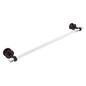 Clearview Collection 30'' Shower Door Towel Bar with Grooved Accents in Antique Bronze, 34'' W x 5-1/8'' D x 2-5/8'' H
